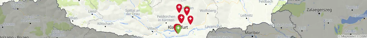 Kartenansicht für Apotheken-Notdienste in der Nähe von Sankt Veit an der Glan (Kärnten)